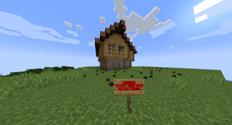 Meburningslime's glorious house guarded by mines