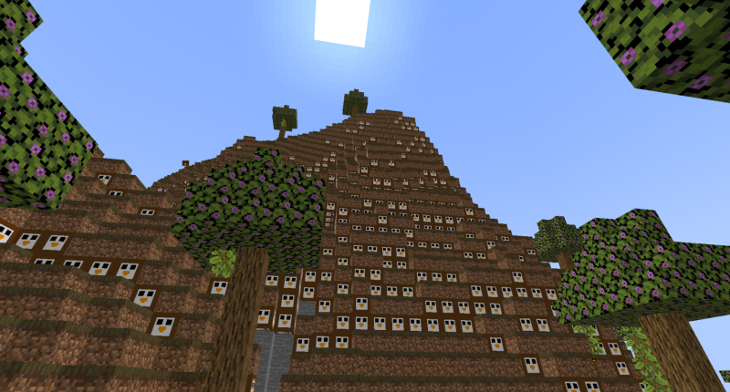 trees and owl particles and moutain