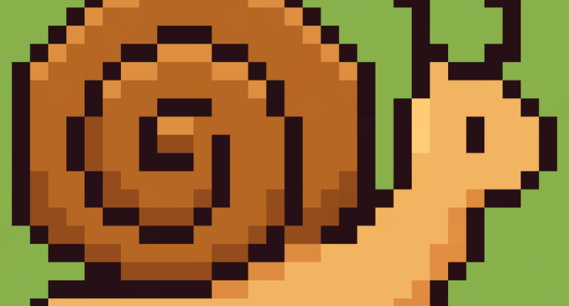Slow Start logo ( Snail on a green background)