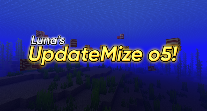 Luna's UpdateMize o5 banner, with nautili in water.
