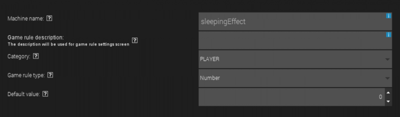 Image of the game rule element settings