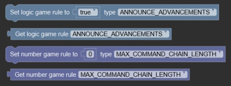 Image of game rule procedure blocks.