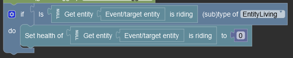 Minecraft entity procedure block proper use for null