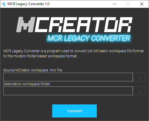 MCreator Legacy MCR converter